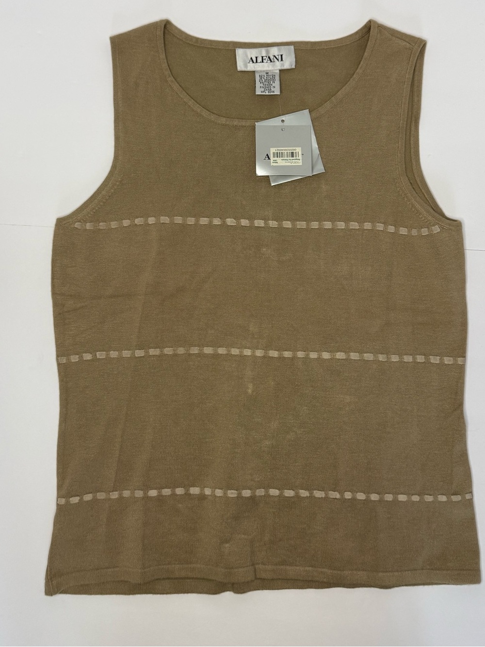 Alfani Knit Tank Top in Taupe Brown